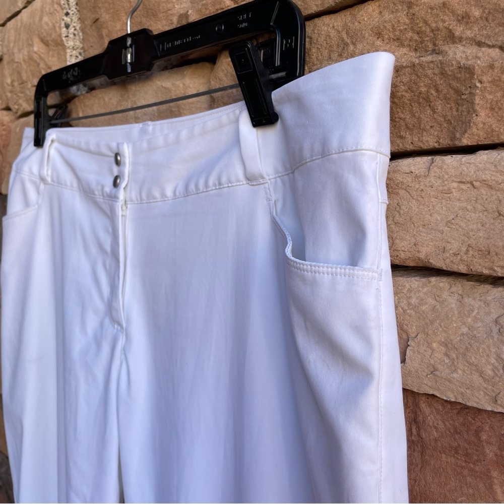 Adidas bright white lightweight pants Women 14 Like New - Picture 3 of 13